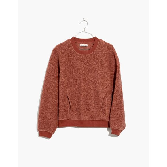 Madewell Heather Sweet Dahlia Polartec Fleece Crewneck Sweatshirt Women's Medium - Picture 1 of 7